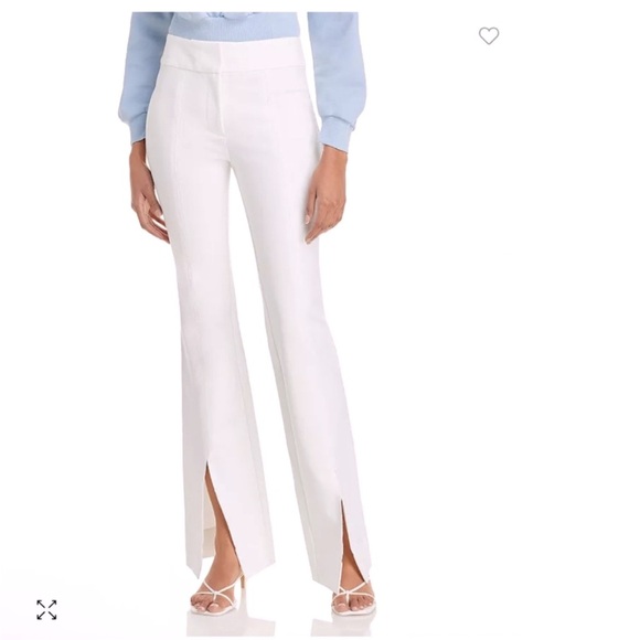 Derek Lam 10 Crosby Maeve Slit Hem Soft White Pants NWOT Size 18 Designer - Picture 1 of 11